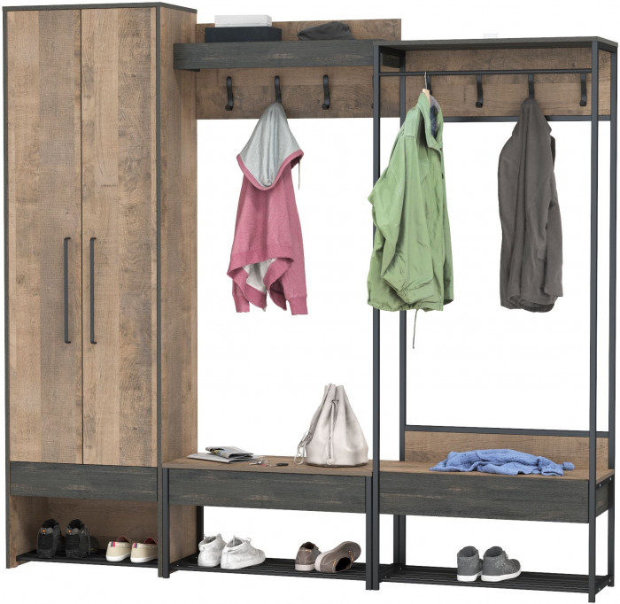 Трувор Прихожая 229, дуб гранж песочный/интра