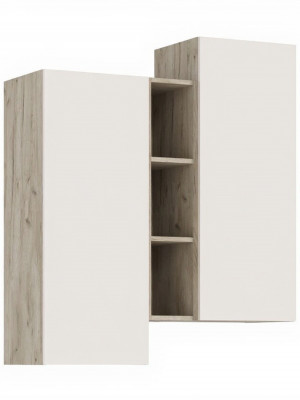 Норд Шкаф подвесной комбинированный, Крафт серый/Кашемир