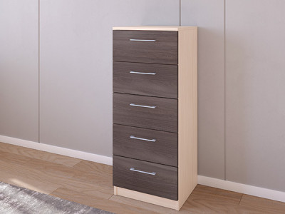 Комод 02/23 45х40х110 Дуб молочный/Дуб Шамони