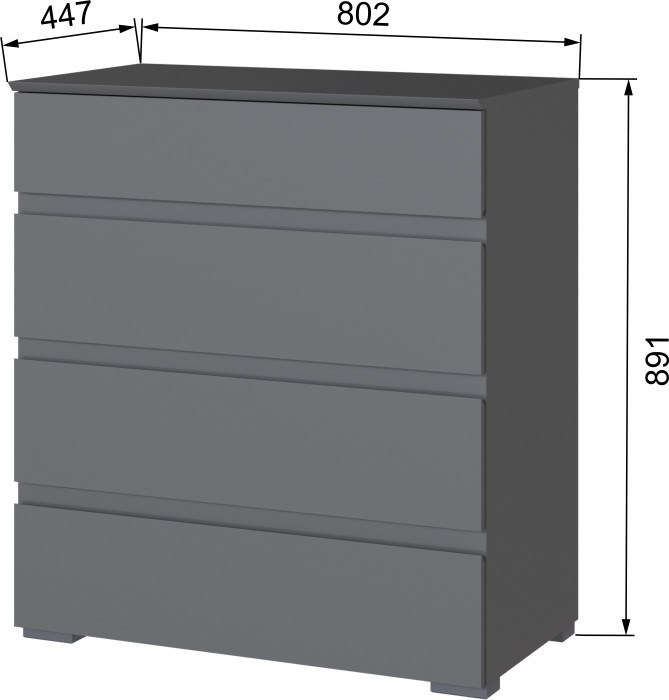 Плейона Комод графит серый