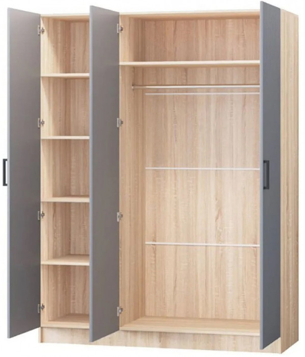 Модульная спальня Карина-6 МДФ, композиция 1 (Графит, Дуб Сонома)