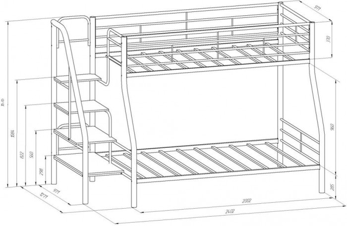 Двухъярусная кровать Толедо-1Я (Слоновая кость)