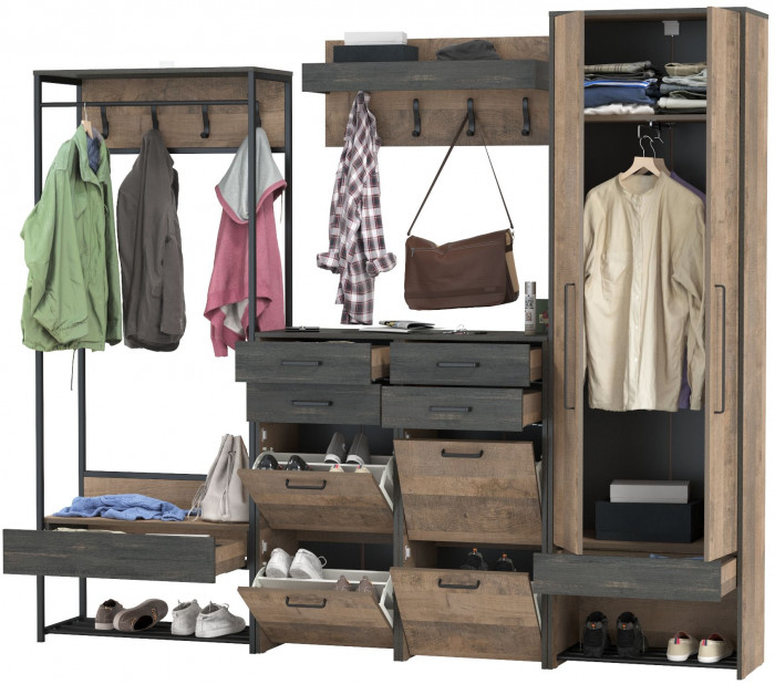 Трувор Прихожая 238, дуб гранж песочный/интра