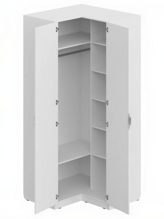 Шкаф угловой 2-х дверный ШК-4127, Белый/Профиль МДФ Дуб вотан