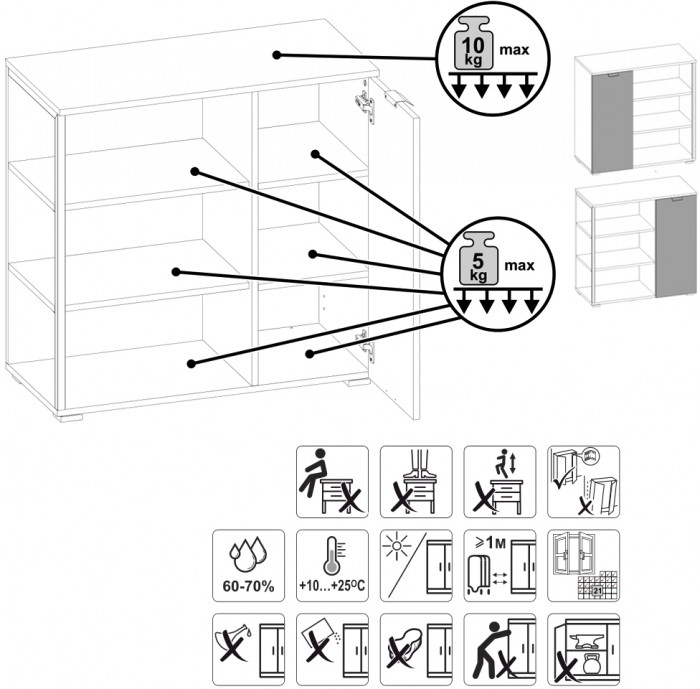 Гранд 16.222 Комод, цвет дуб крафт табачный, ШхГхВ 82х38,4х81,5 см., универсальная сборка