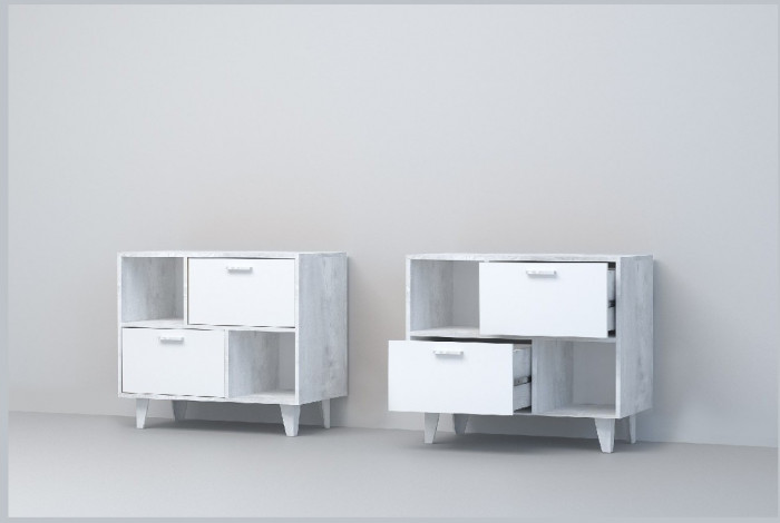 Эго Тумба Т-1 НГ (Глянец Белый/Дуб Крафт Золотой)