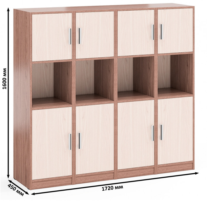 Четыре Пенала С-МД-СК9П к компьютерному столу С-МД-СК9, ясень шимо светлый/ясень шимо тёмный