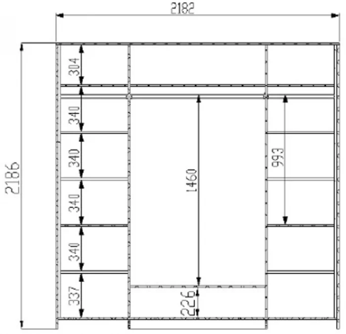 Шкаф для одежды четырехдверный "Тиволи" - Серый антрацит (лак)