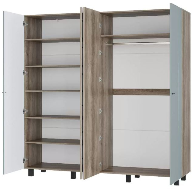 "Олива" ШК-13 Шкаф 4-х створчатый Дуб каньон/MF11 Шарли Бриз