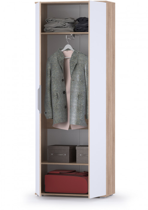 Куба Шкаф для одежды 13.136, цвет дуб сонома/белый премиум, ШхГхВ 79,8х38,3х210,6 см.