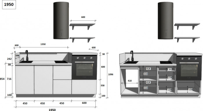 КГ 1950 ПВХ, Белый софт матовый Арника РМ в.6