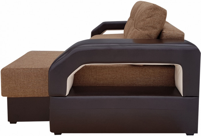 Диван еврокнижка Манчестер УГЛОВОЙ 160 рогожка коричневая НПБ