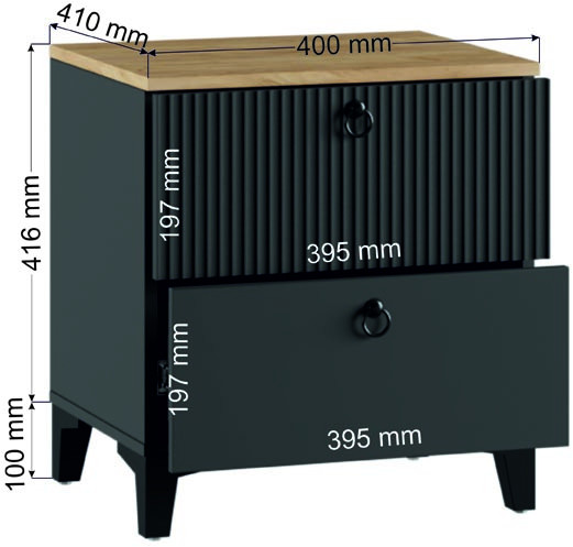 Тумба прикроватная Ника, Эйхория, Графит