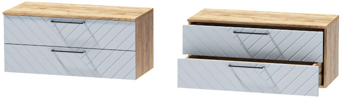 Тумба-5 прикроватная подвесная "Иннэс-7", Крафт золотой/Монблан Р-856