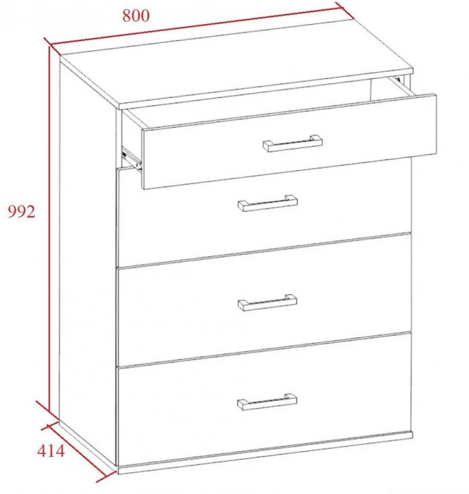 NEXT 40-2 Комод Ясень Шимо темный / Ясень Шимо светлый