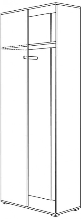 Куба Шкаф для одежды 13.137, цвет дуб сонома/белый премиум, ШхГхВ 81,4х38х210,6 см., универсальная сборка