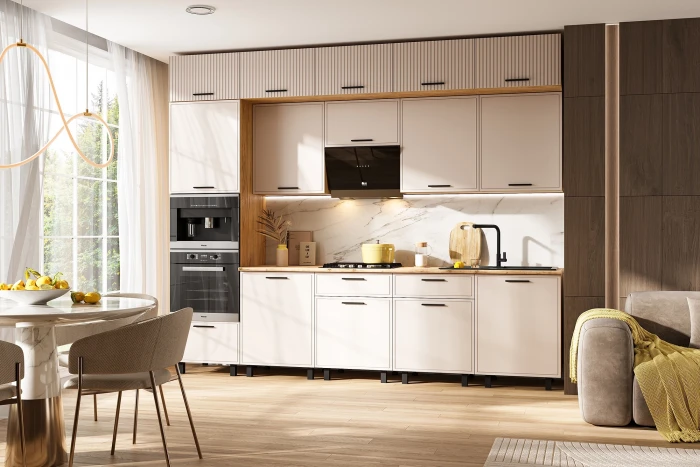 Модульная кухня Бьянка 3,0/1080м, Дуб крафт/Кашемир