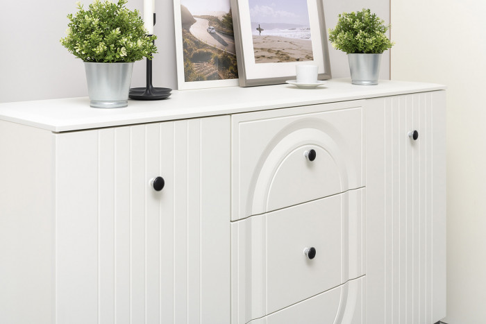 Валенсия Спальня № 04, цвет ЛДСП белый шагрень/МДФ белый шагрень/ткань велутто 19, ортопед есть, сп. м. 1600х2000 мм., б/м