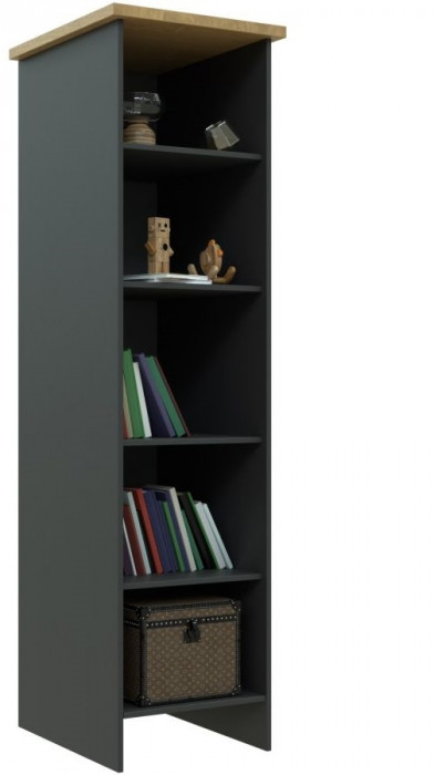 Пенал-витрина (правое исполнение) "Скандинавия" - Антрацит/Дуб наварра