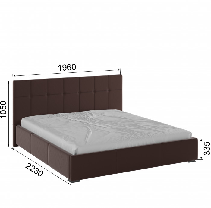 Рио Кровать интерьерная 180 коричневый квадрат, ПМ