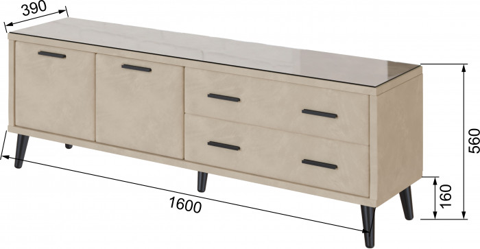 Тумба ТВ интерьерная Виго 1,6 бежевый