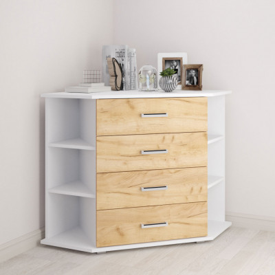 Комод Катрин 7 (770*790*770) белый/дуб крафт золотой