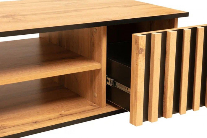 Тумба под ТВ Либерти 51.06 (опора h20) Дуб вотан/Черный