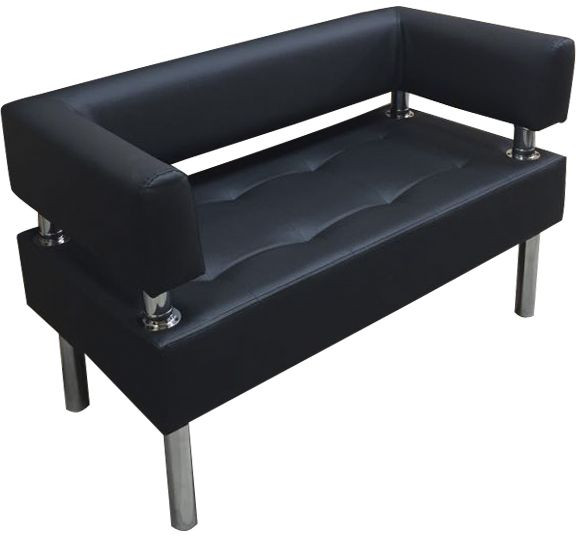 Диван Бизнес 140, экокожа, черный