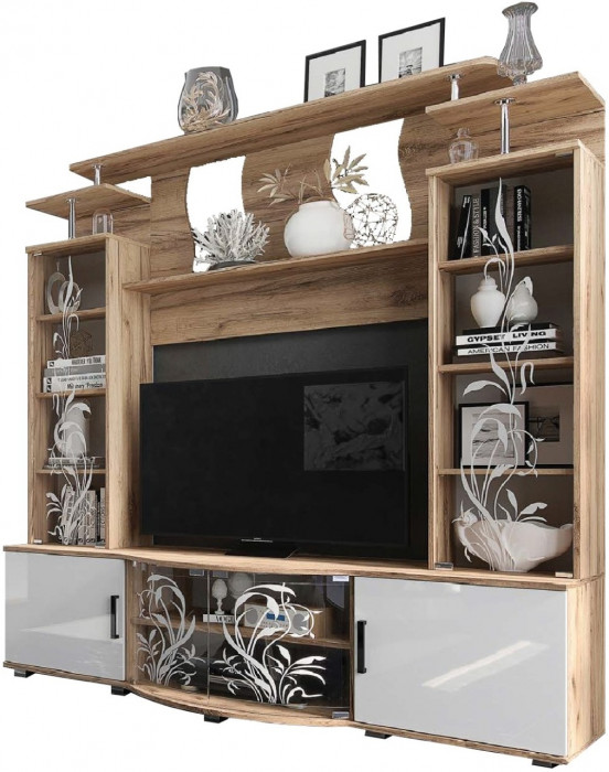 Модульная гостиная Виста (Дуб крафт/ Белый Глянец)