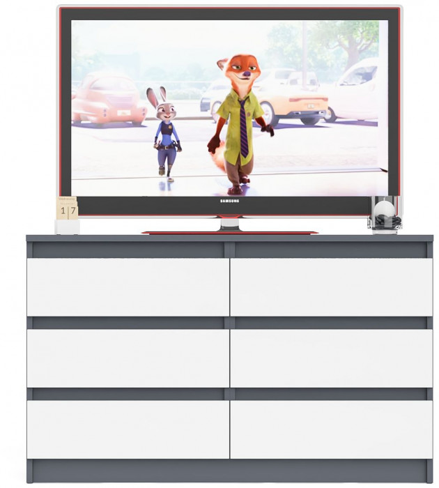 Мори Комод МК1200.6, графит/белый