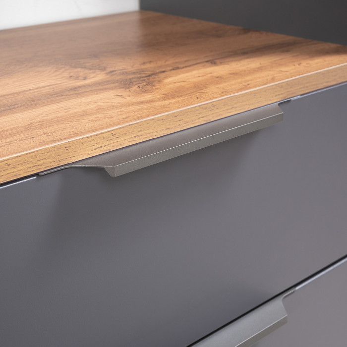 Октава Прихожая 11, серый графит/дуб крафт золотой/фасады МДФ серый графит