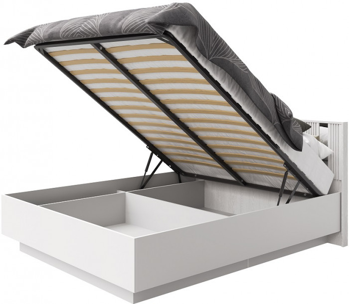 Кровать KING-SIZE 180х200 "Харди" с ПМ - Латте/Ирландский ликер (зеркальн. вставки)