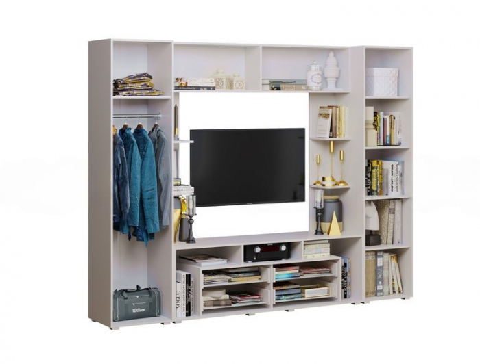 Гостиная Гармония Белый глянец холодный/дуб крафт