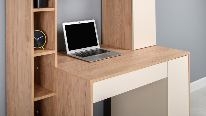 Стол компьютерный Комфорт 12.71, цвет гикори рокфорд натуральный/сатин, ШхГхВ 116,7х60,2х165,4 см., НЕ универсальная сборка