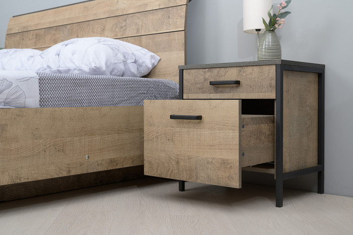 Трувор 13.290 Тумба прикроватная, цвет дуб гранж песочный/интра, ШхГхВ 50х36,6х54,4 см.