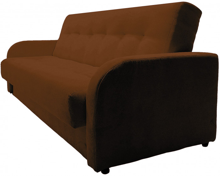 Раскладной диван-кровать, прямой, книжка, цвет коричневый, велюр, Лондон Люкс 140