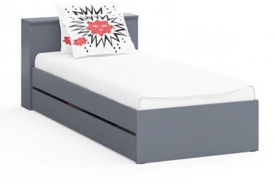 Ксения Кровать с ящиками 0900, графит