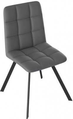 Бруно Стул (паук Т2) (Черный муар матовый/Кожзам Серый)