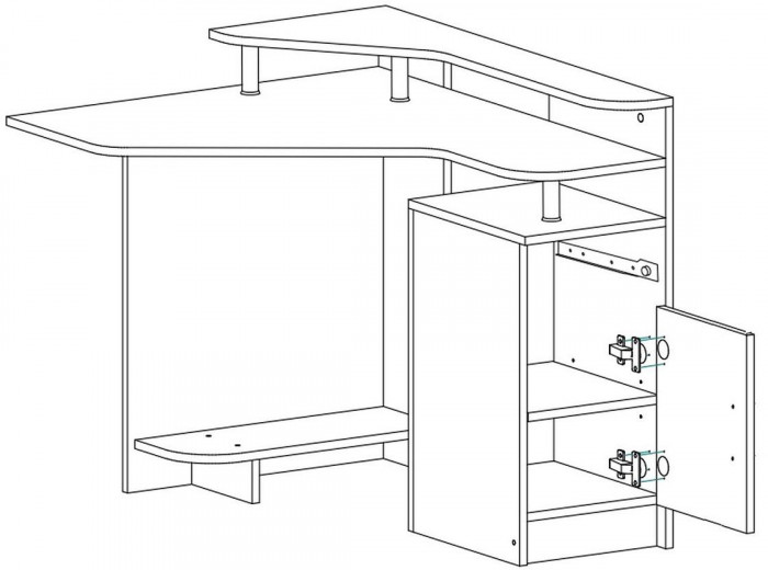 Интел-5 стол компьютерный Ясень Шимо темный / Светлый
