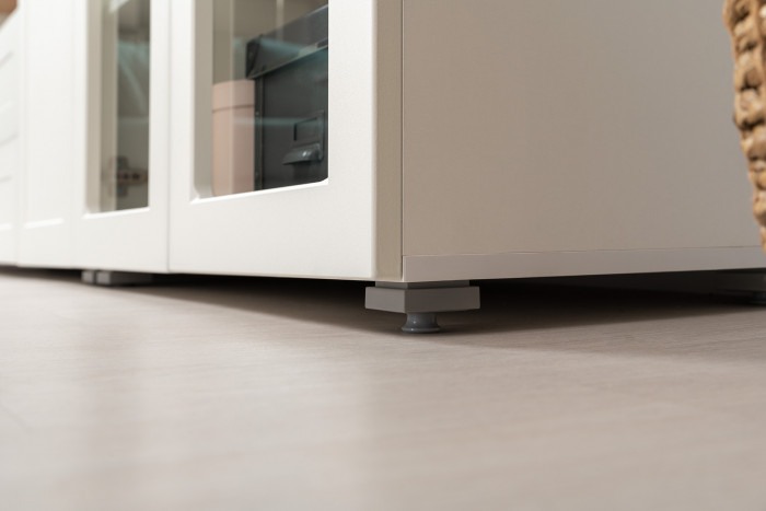 Остин 16.394.02 Шкаф-витрина, цвет белый шагрень/дуб крафт золотой, ШхГхВ 80х41,8х229,8 см.