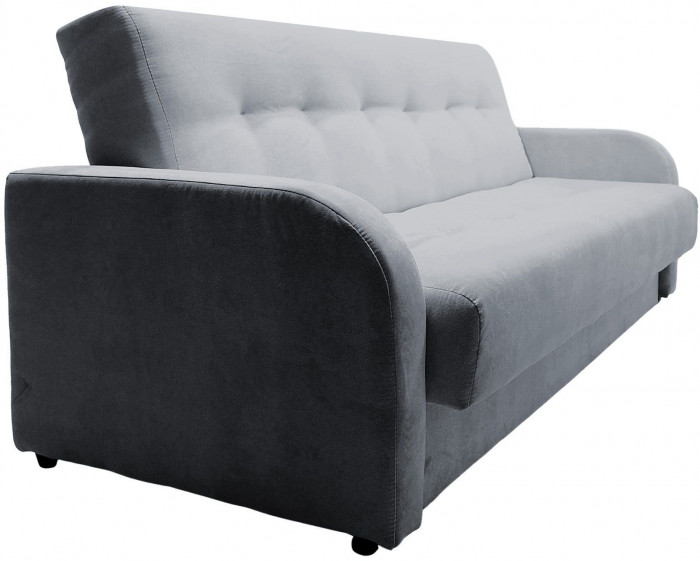 Раскладной диван-кровать, прямой, книжка, цвет серый, велюр, Лондон Люкс 120
