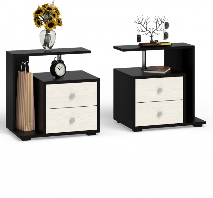 Камелия спальня № 10 Кровать с ящиками 1600 + Две тумбы + Стол косм. + Зеркало + Комод + Шкаф, венге/дуб лоредо