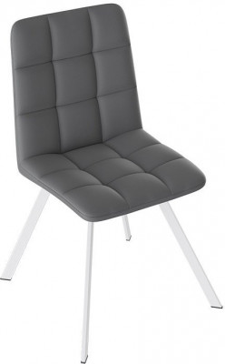 Бруно Стул (паук Т2) (Белый муар/Кожзам Серый)