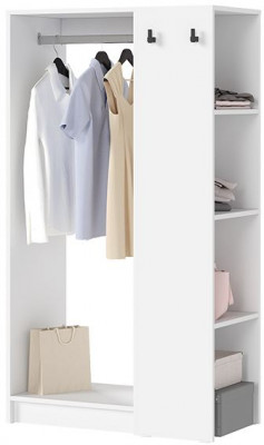 РУНА СТЛ 01 Стеллаж Фасад БЕЛЫЙ/Корпус БЕЛЫЙ