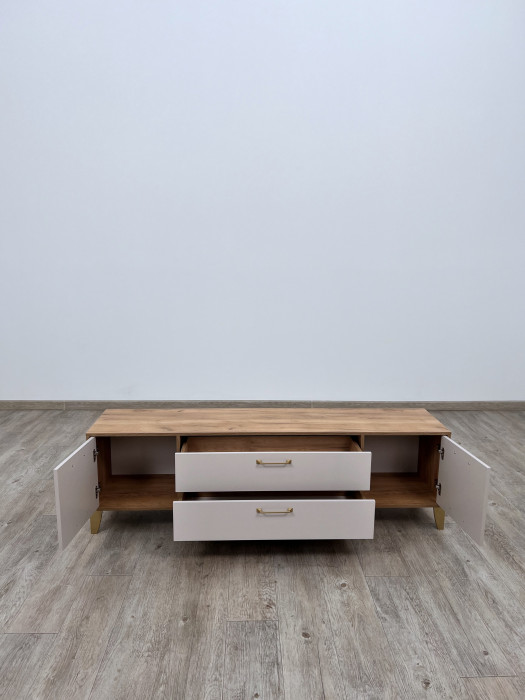 Тумба ТВ Парус-13 дуб крафт золотой/кашемир