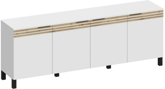 Тумба ТВ с 4-мя дверцами ТБ-4102, Белый/Профиль МДФ Дуб вотан