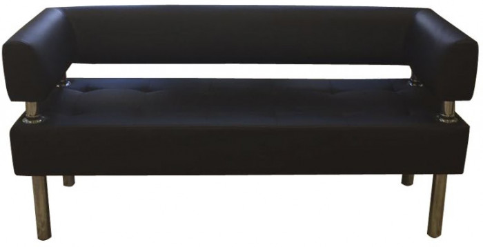 Диван Бизнес 200, экокожа, черный