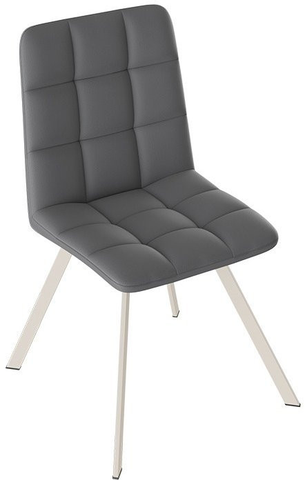 Бруно Стул (паук Т2) (Черный муар матовый/Кожзам Белый)