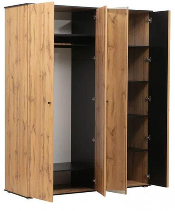 Шкаф для одежды Либерти 51.15 (опора h20) Дуб вотан/Черный