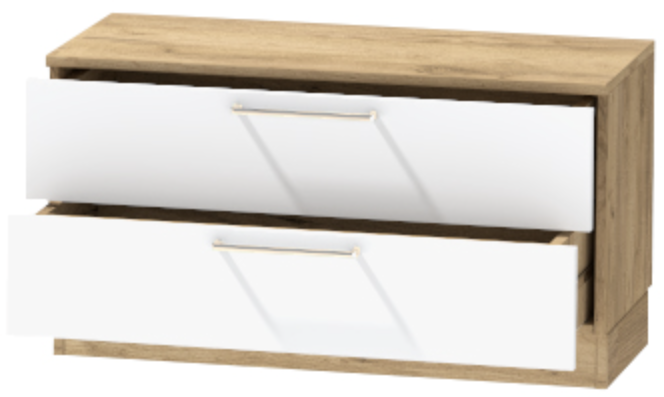 Тумба-5 прикроватная напольная "Иннэс-7", Крафт золотой/Белый